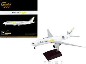 Boeing 777F Commercial Aircraft "AeroLogic" White "Gemini 200 - Interactive" Series 1/200 Diecast Model Airplane by GeminiJets