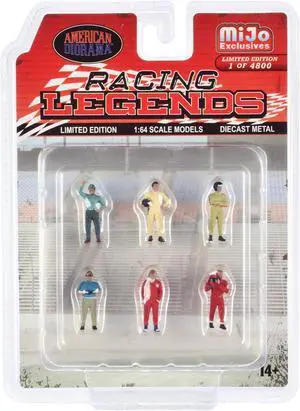 "Racing Legends" 6 piece Diecast Set (6 Driver Figures) Limited Edition to 4800 pieces 1/64 Scale Models by American Diorama