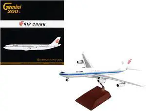 Airbus A340-300 Commercial Aircraft "Air China" White with Blue Stripes "Gemini 200" 1/200 Diecast Model Airplane by GeminiJets