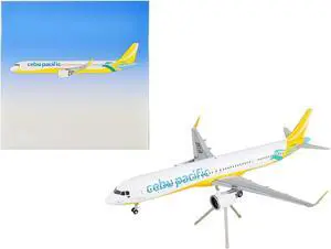 Airbus A321neo Commercial Aircraft "Cebu Pacific" White and Yellow "Gemini 200" 1/200 Diecast Model Airplane by GeminiJets