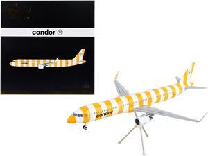 Airbus A321 Commercial Aircraft "Condor Airlines" White & Orange Striped "Gemini 200" 1/200 Diecast Model Airplane by GeminiJets