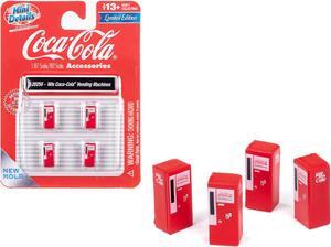 1960's "Coca-Cola" Vending Machines Set of 4 pieces "Mini Metals" Series for 1/87 (HO) Scale Models by Classic Metal Works