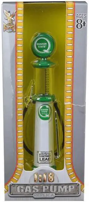 Quaker State Gasoline Vintage Gas Pump Cylinder 1/18 Diecast Replica by Road Signature