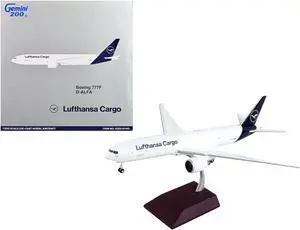 Boeing 777F Commercial Aircraft "Lufthansa Cargo" White with Blue Tail "Gemini 200" 1/200 Diecast Model Airplane by GeminiJets