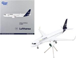 Airbus A320neo Commercial Aircraft "Lufthansa - LoveHansa" White with Blue Tail 1/200 Diecast Model Airplane by GeminiJets