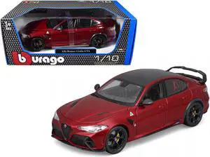 Alfa Romeo Giulia GTA Red Metallic with Carbon Top 1/18 Die Cast Model Car by Bburago