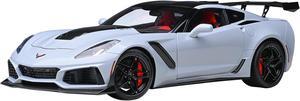 2019 Chevrolet Corvette C7 ZR1 Ceramic Matrix Gray Metallic with Carbon Top 1/18 Model Car by Autoart
