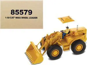 CAT Caterpillar 966A Wheel Loader Yellow with Operator "Vintage Series" 1/50 Diecast Model by Diecast Masters