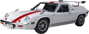 Lotus Europa Special White with Red Stripe and Graphics "The Circuit Wolf" 1/18 Model Car by Autoart