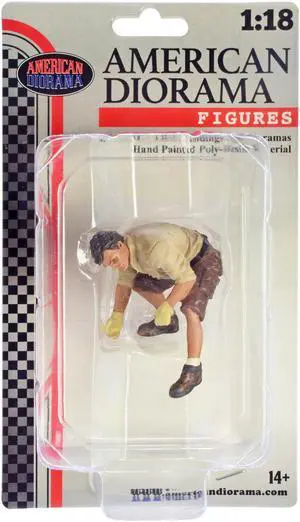 "4X4 Mechanic" Figure 2 with Board Accessory for 1/18 Scale Models by American Diorama