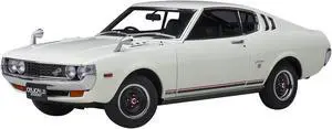 1973 Toyota Celica Liftback 2000GT (RA25) RHD (Right Hand Drive) White with Red and Black Stripes 1/18 Model Car by Autoart