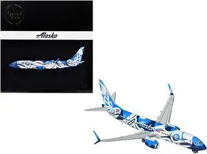 Boeing 737-800 Commercial Aircraft Alaska Airlines Salmon People Livery "Gemini 200" 1/200 Diecast Model Airplane by GeminiJets