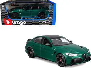 Alfa Romeo Giulia GTA Green Metallic with Carbon Top 1/18 Die Cast Model Car by Bburago