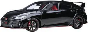 2021 Honda Civic Type R (FK8) RHD (Right Hand Drive) Crystal Black Pearl 1/18 Model Car by Autoart