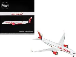 Airbus A350-900 Commercial Aircraft "Air India" White w/Striped Tail "Gemini 200" 1/200 Diecast Model Airplane by GeminiJets