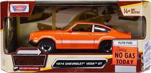 1974 Chevrolet Vega GT Orange Metallic with White Stripes "Forgotten Classics" Series 1/24 Diecast Model Car by Motormax