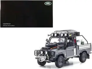 Land Rover Defender "Movie Edition" RHD (Right Hand Drive) Gray with Accessories 1/18 Model Car by Kyosho