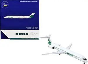 McDonnell Douglas MD-90 Commercial Aircraft "Reno Air" (N905RA) White w/Green Tail 1/400 Die Cast Model Airplane by GeminiJets