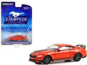 2021 Ford Mustang Mach 1 Race Red w/Black Stripes "The Drive Home to the Mustang Stampede" 1/64 Diecast Model Car by Greenlight
