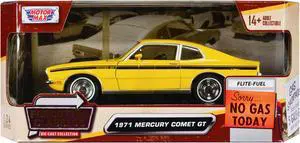 1971 Mercury Comet GT Yellow with Black Stripes "Forgotten Classics" Series 1/24 Diecast Model Car by Motormax