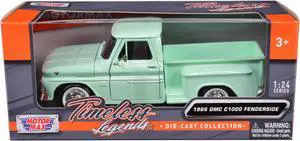 1966 GMC C1000 Fenderside Pickup Truck Light Green "Timeless Legends" Series 1/24 Diecast Model Car by Motormax