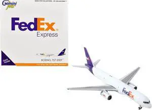 Boeing 757-200F Commercial Aircraft "FedEx (Federal Express)" White with Purple Tail 1/400 Die Cast Model Airplane by GeminiJets