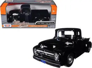 1956 Ford F-100 Pickup Truck Black 1/24 Diecast Model by Motormax