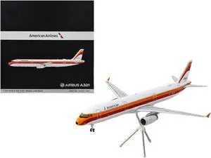 Airbus A321 Commercial Aircraft "American Airlines" White w/Red & Orange "Gemini 200" 1/200 Diecast Model Airplane by GeminiJets
