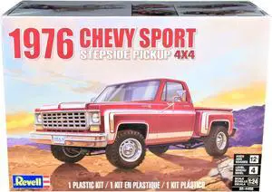 Level 4 Model Kit 1976 Chevrolet Sports Stepside 4x4 Pickup Truck 1/24 Scale Model by Revell