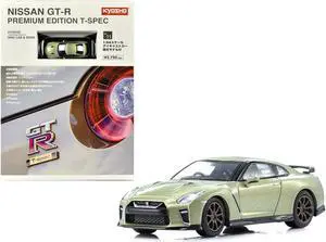 Nissan GT-R Premium Edition T-Spec RHD Jade Green Metallic with Mini Book No.11 1/64 Diecast Model Car by Kyosho