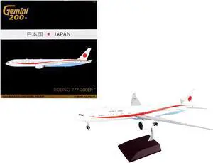 Boeing 777-300ER Commercial Aircraft "JASDF" White w/Red Stripes "Gemini 200" Series 1/200 Diecast Model Airplane by GeminiJets