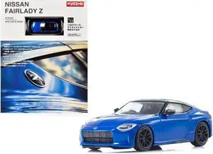Nissan Fairlady Z RHD (Right Hand Drive) Seiran Blue with Black Top with Mini Book No.13 1/64 Diecast Model Car by Kyosho