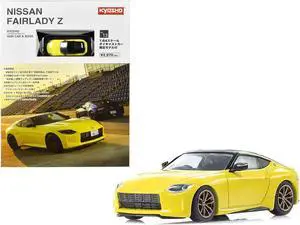Nissan Fairlady Z RHD (Right Hand Drive) Ikazuchi Yellow with Black Top with Mini Book No.13 1/64 Diecast Model Car by Kyosho