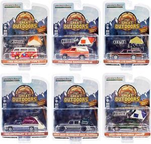 "The Great Outdoors" Set of 6 pieces Series 2 1/64 Diecast Model Cars by Greenlight