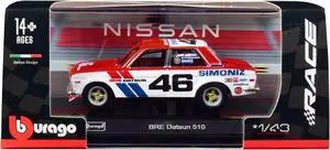 Datsun 510 #46 John Morton Red and White "BRE (Brock Racing Enterprises)" "Race" Series 1/43 Diecast Model Car by Bburago