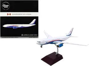 Airbus A330-200 Commercial Aircraft "Government of Canada" White and Blue w/Red 1/200 Diecast Model Airplane by GeminiJets