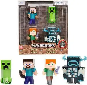 Set of 4 Diecast Figures "Minecraft" Video Game "Metalfigs" Series Diecast Models by Jada Set of 4 Diecast Figures "Minecraft" Video Game "Metalfigs" Series Diecast Models by Jada