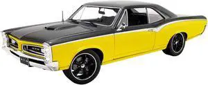 1966 Pontiac GTO "Restomod" Yellow and Dark Gray Metallic Limited Edition to 480 pieces Worldwide 1/18 Diecast Model Car by ACME