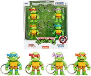 Set of 4 Diecast Figure Key Chains "Teenage Mutant Ninja Turtles" TV Series "Metalfigs" Series Diecast Models by Jada