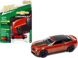 2013 Chevrolet Camaro ZL1 Convertible Inferno Orange Met. w/Black Top Ltd Ed 10884 pcs 1/64 Diecast Model Car Johnny Lightning