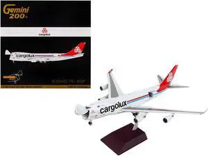 Boeing 747-400F Commercial Aircraft "Cargolux" Gray with Red Tail "Gemini 200" 1/200 Diecast Model Airplane by GeminiJets