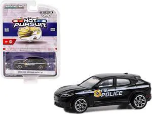 2022 Ford Mustang Mach-E GT Black "FBI Police" "Hot Pursuit" Special Edition 1/64 Diecast Model Car by Greenlight