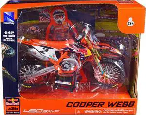KTM 450 SX-F Motorcycle #2 Cooper Webb "Red Bull KTM Factory Racing" 1/12 Diecast Model by New Ray