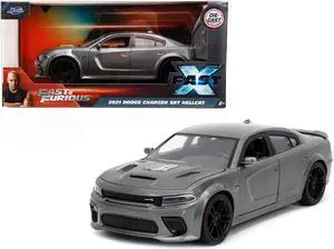 2021 Dodge Charger SRT Hellcat Gray Metallic "Fast X" (2023) Movie "Fast & Furious" Series 1/24 Diecast Model Car by Jada