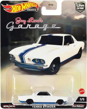 1966 Chevrolet Corvair Yenko Stinger White with Blue Stripes "Jay Lenos Garage" Diecast Model Car by Hot Wheels