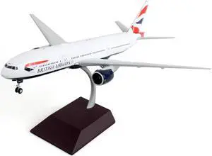 Boeing 777-200ER Commercial Aircraft White with Striped Tail "Gemini 200" Series 1/200 Diecast Model Airplane by GeminiJets