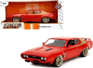 1972 Plymouth GTX Red with Gold Graphics "Bigtime Muscle" Series 1/24 Diecast Model Car by Jada
