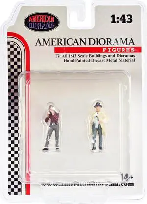 "Race Day" Two Diecast Figures Set 3 for 1/43 Scale Models by American Diorama