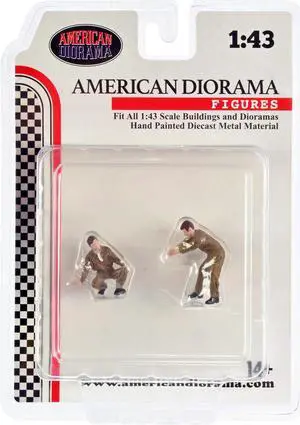 "Race Day" Two Diecast Figures Set 5 for 1/43 Scale Models by American Diorama