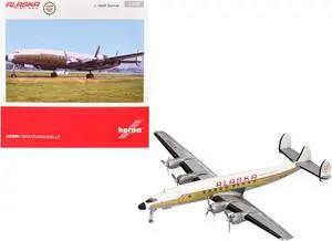 Lockheed L-1649A Starliner Commercial Aircraft "Alaska Airlines" White and Gold with Red 1/200 Diecast Model Airplane by Herpa